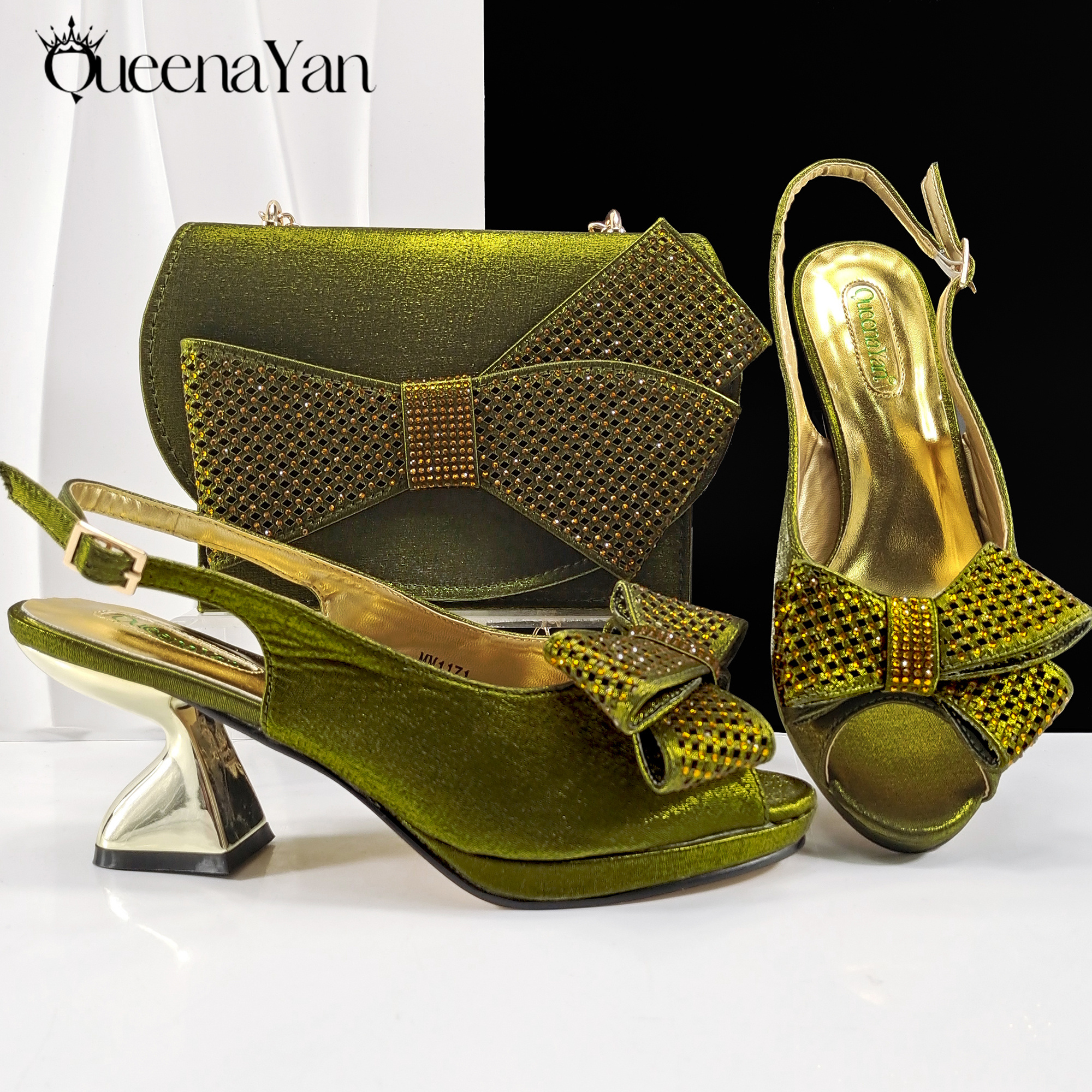 Women Bags Designer - 2025 New Rhinestone Design African Shoes