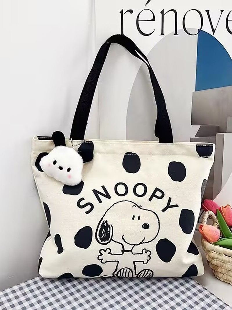 Women Bags Gift - Cartoon Snoopy Canvas Shoulder Bag for