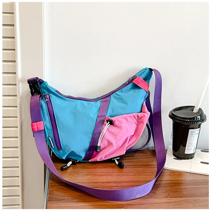 Women Bags Discount - Fashion Patchwork Zipper Nylon Personality Color