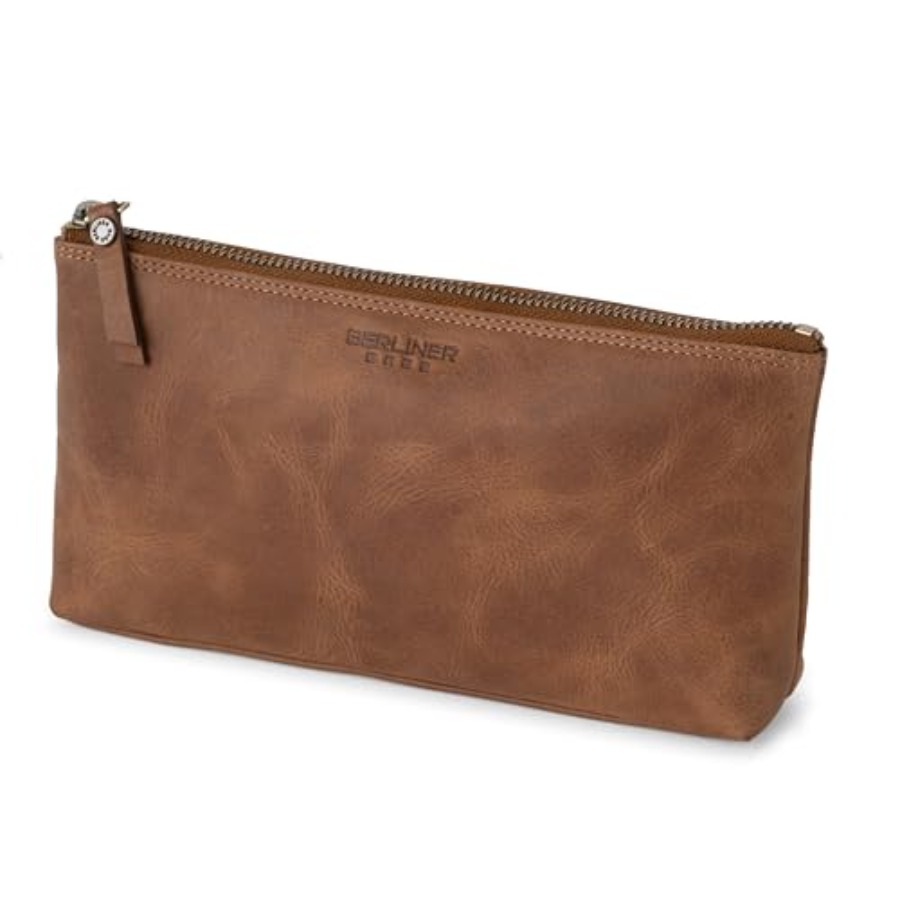 Women Bags Leather - Vintage Genuine Leather Makeup Bag Anna,
