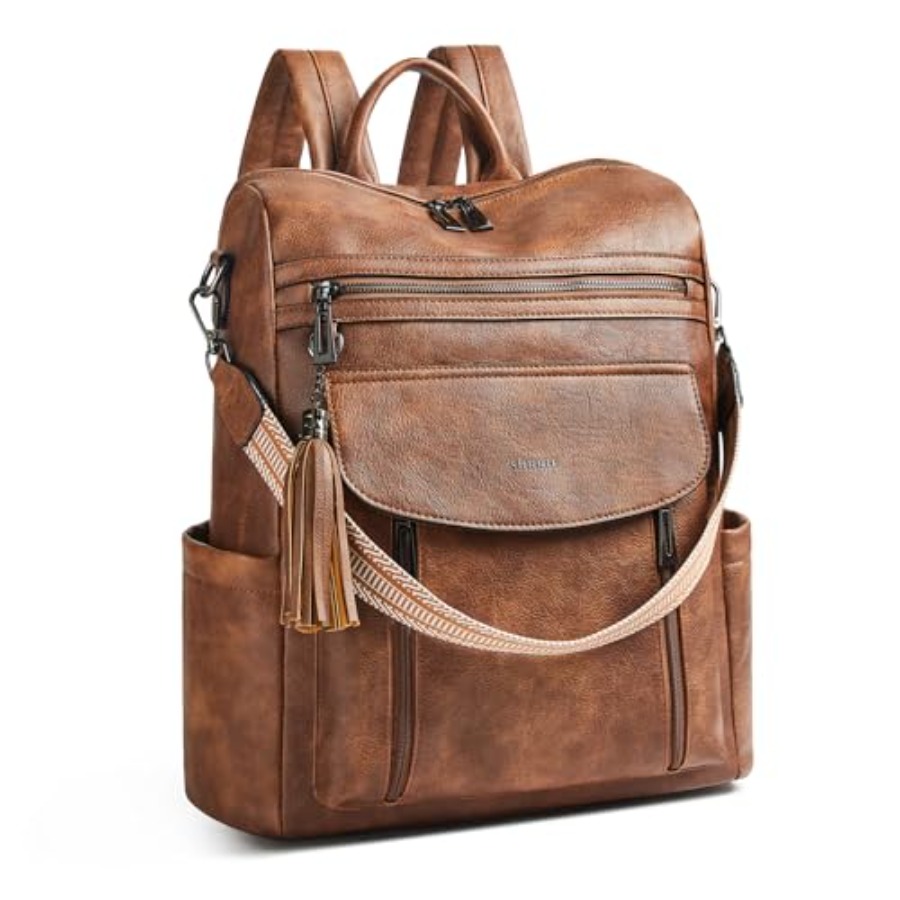 Women Bags Leather - Laptop Backpack for Women 15.6 inch,