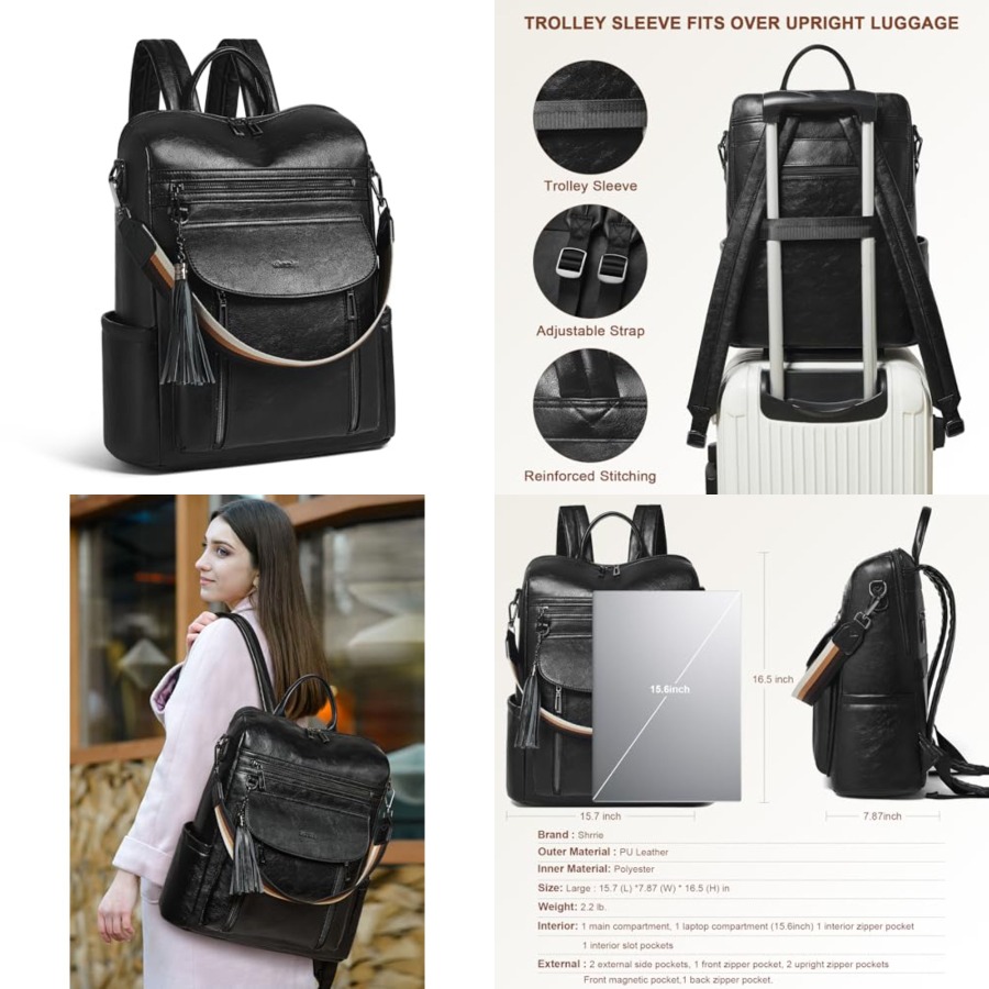 Laptop Backpack for Women 15.6 - đánh giá và giá Women Bags Leather