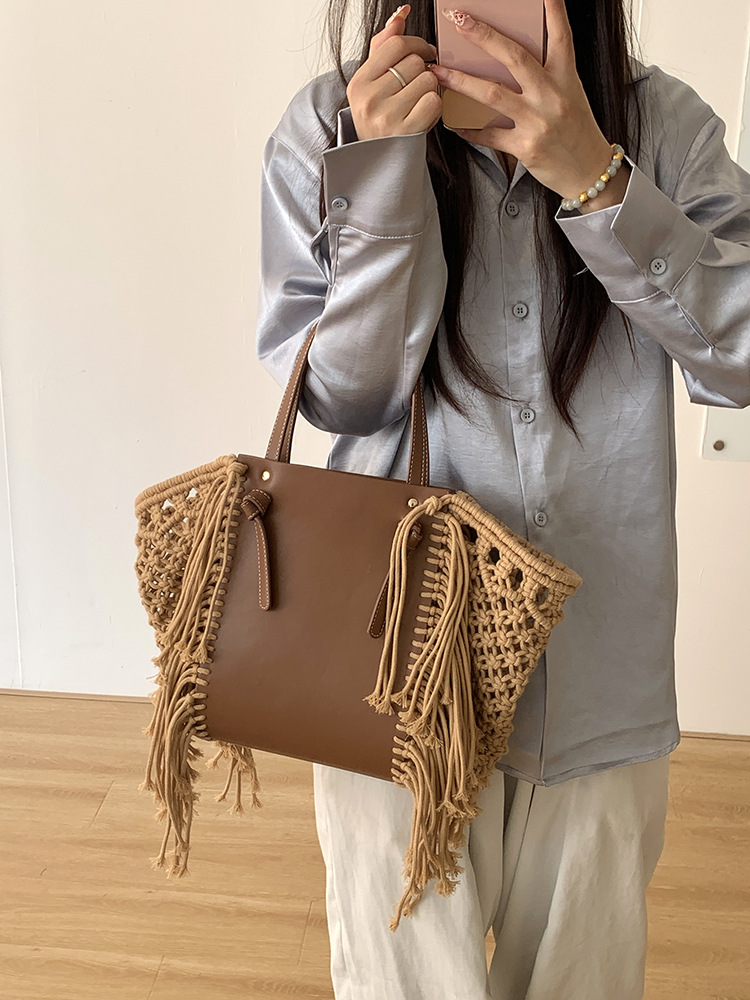 Retro Cotton Rope Tassel Bag H - đánh giá và giá Women'S Bags Holiday