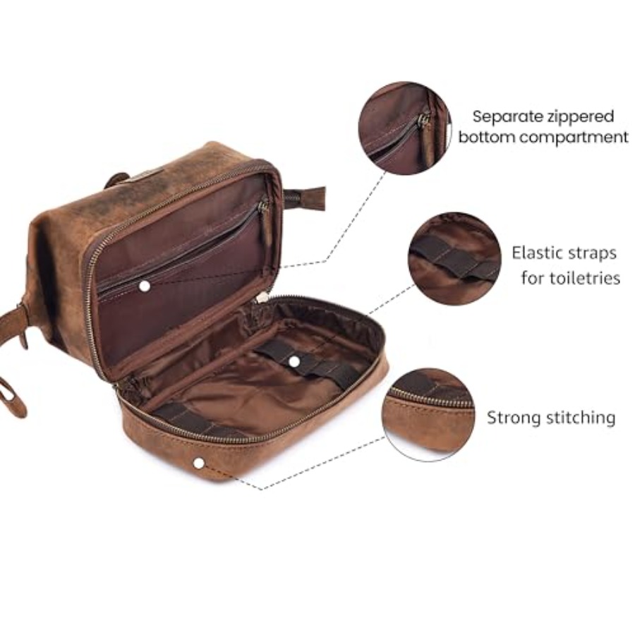 Genuine Leather Dopp Kit Large - đánh giá và giá Women Bags Leather