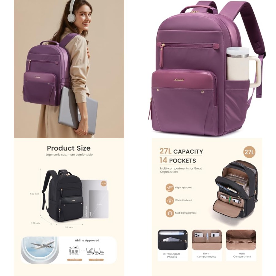 Laptop Backpack for Women with - đánh giá và giá Women Bags Leather