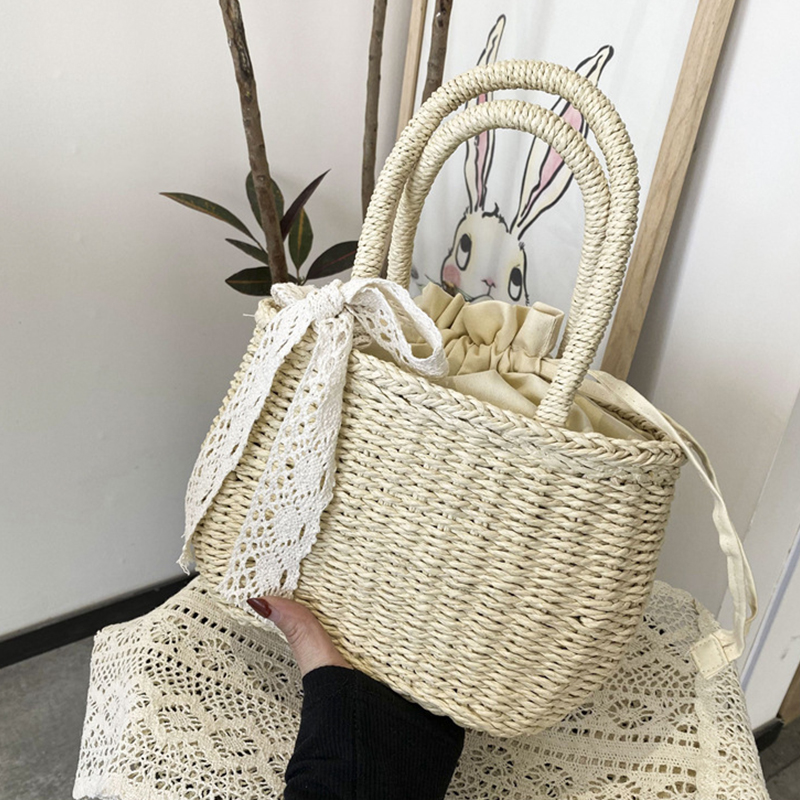Women Straw Woven Drawstring H - đánh giá và giá Women'S Bags Holiday