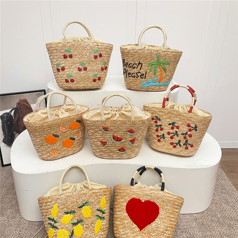New Straw Fruit Embroidery Str - đánh giá và giá Women Bags Discount