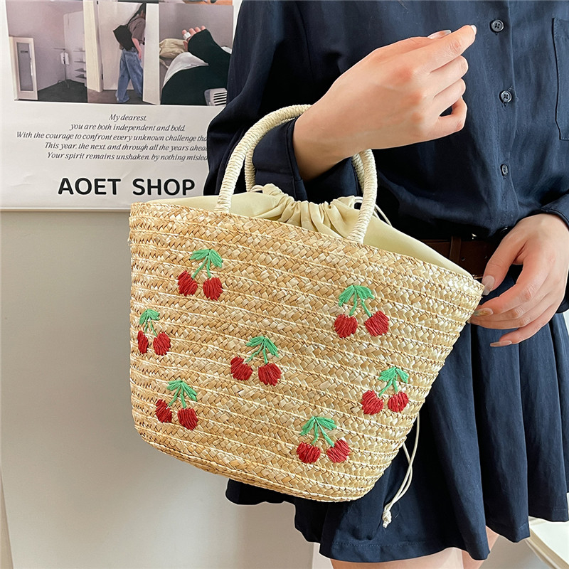 New Straw Fruit Embroidery Str - đánh giá và giá Women Bags Discount