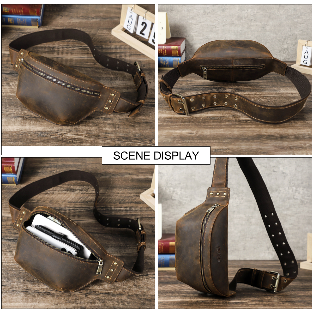 CONTACT'S Genuine Leather Wais - đánh giá và giá Saddle Bag Leather