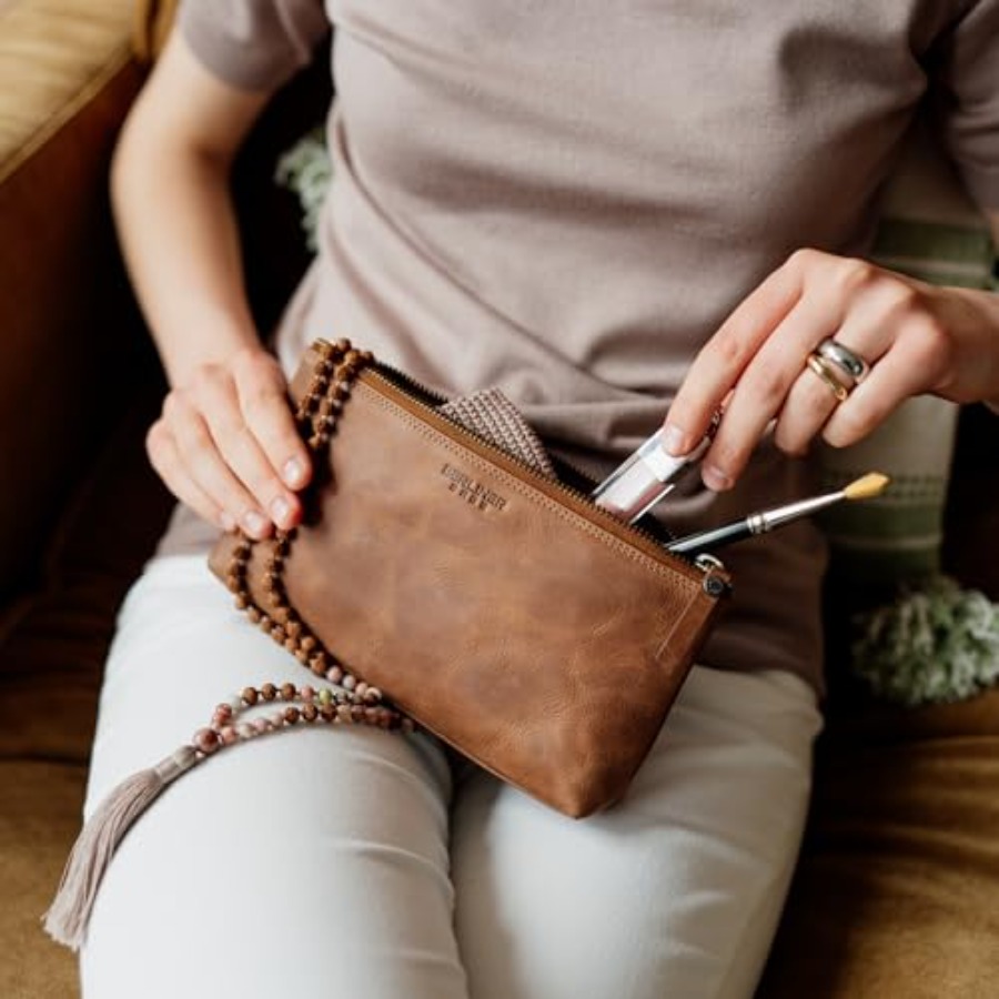 Vintage Genuine Leather Makeup - đánh giá và giá Women Bags Leather