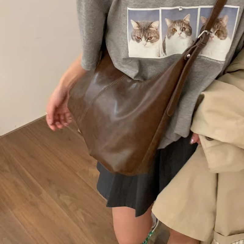 Vintage Large-Capacity Underar - đánh giá và giá Women Bags Leather