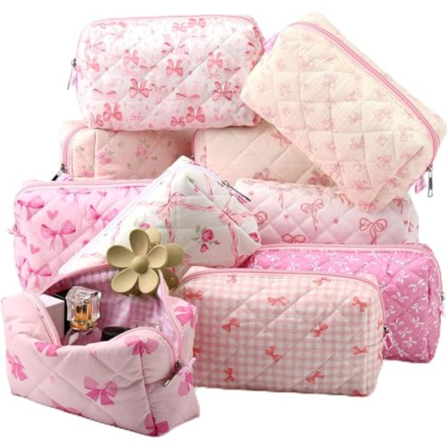 10 Pcs Quilted Makeup Bag Bulk - đánh giá và giá Women Bags Gift