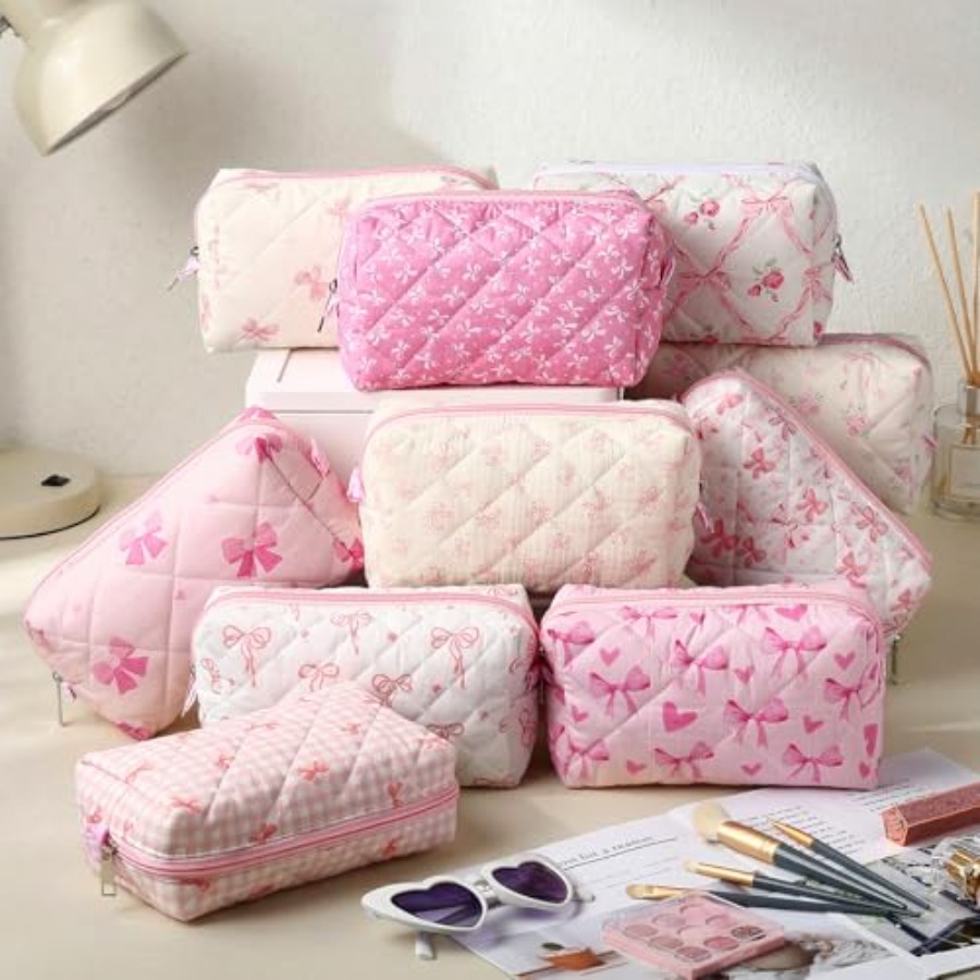 10 Pcs Quilted Makeup Bag Bulk - đánh giá và giá Women Bags Gift