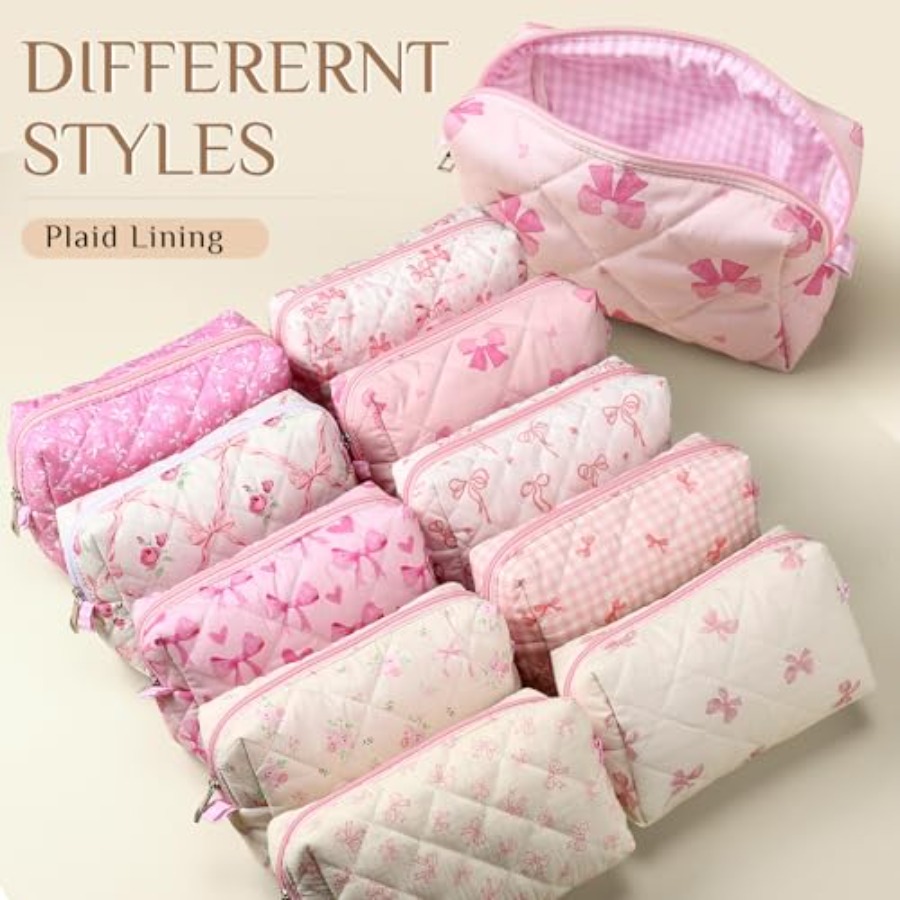 10 Pcs Quilted Makeup Bag Bulk - đánh giá và giá Women Bags Gift