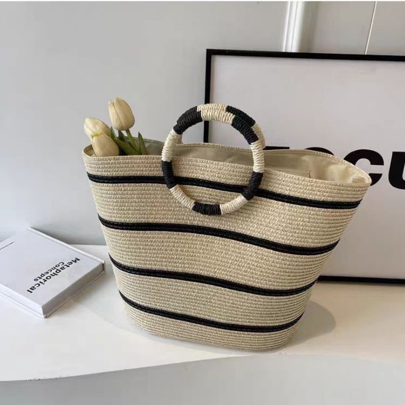 striped Tote grass woven bag s - đánh giá và giá Women'S Bags Holiday